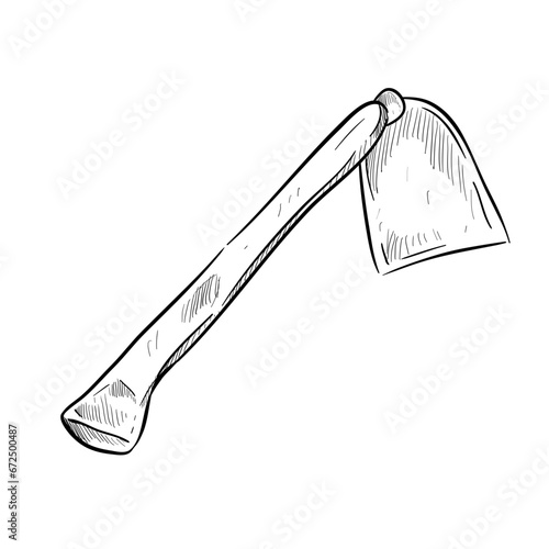 Hoe handdrawn illustration