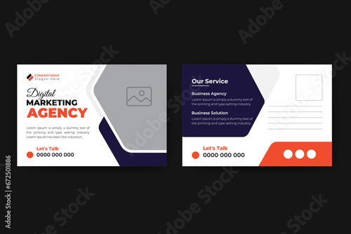 Corporate business postcard template design
