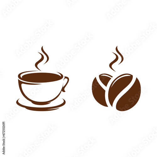 modern abstract vector logo design simple logo icon coffee coffee cup