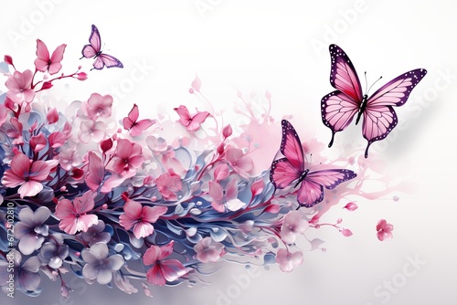 butterflies and flowers