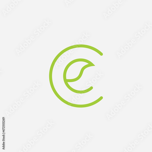Nature c e leaf logo design illustration vector template