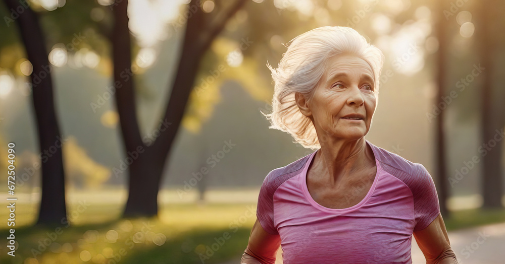 Portrait of a mature woman running in a park a natural environment. The lady goes in for sports in the park. theme of sports, fitness, healthy lifestyle. Portrait of a mature woman running in a park a natural environment. The lady goes in for sports in the park. theme of sports, fitness, healthy lifestyle.