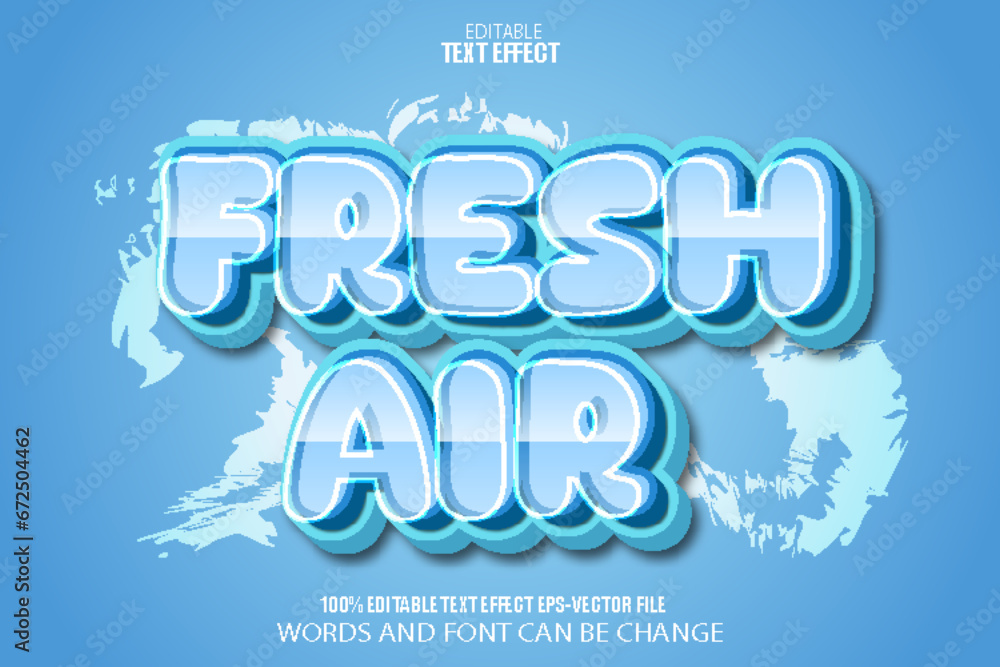 Fresh Air Editable Text Effect Cartoon Style Fresh Air Editable Text Effect Cartoon Style