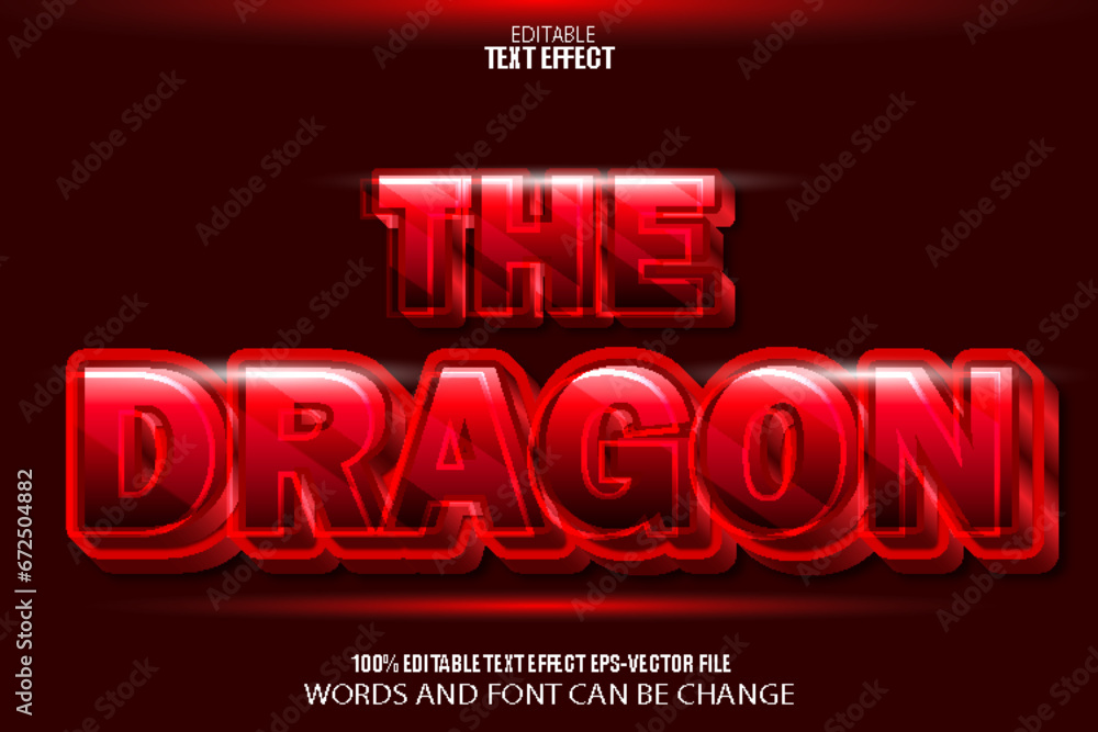 The Dragon Editable Text Effect Modern Style