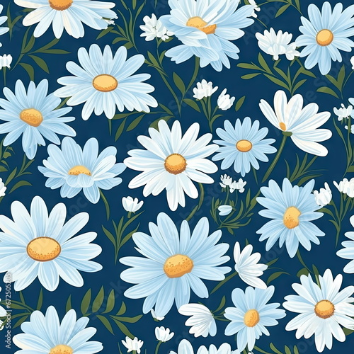 Seamless Pattern Daisy Flower
