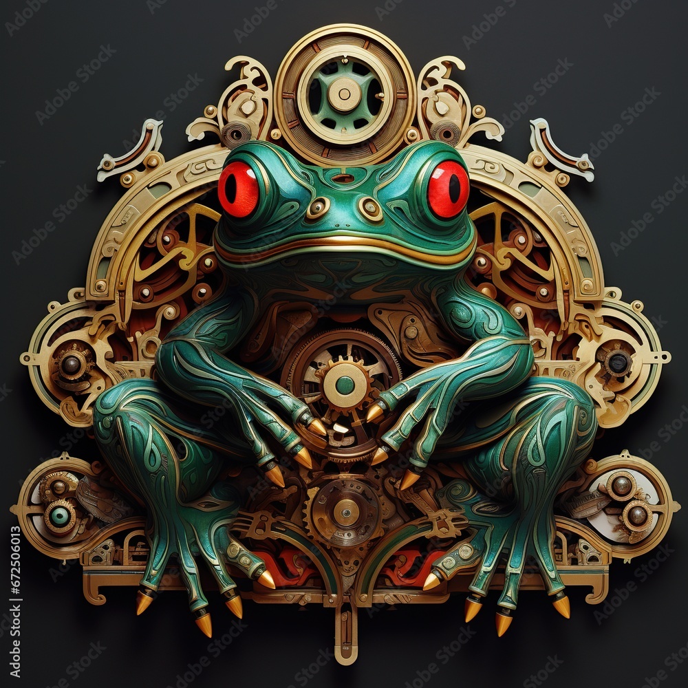 Fototapeta premium frog on a black background