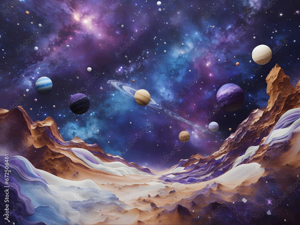 A galaxy scene illustration for decoration. A galaxy scene illustration for decoration.