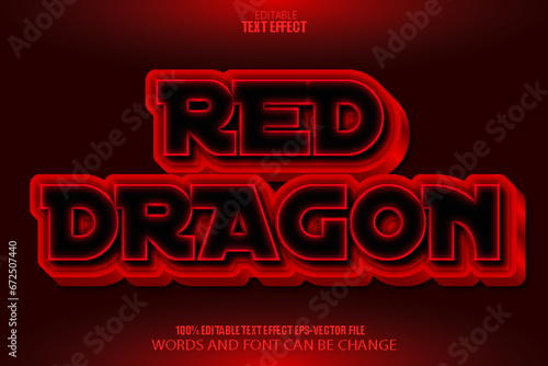 Red Dragon Editable Text Effect Modern Style