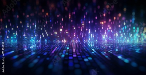 AI generated illustration of bokeh abstract background in purple and blue hues