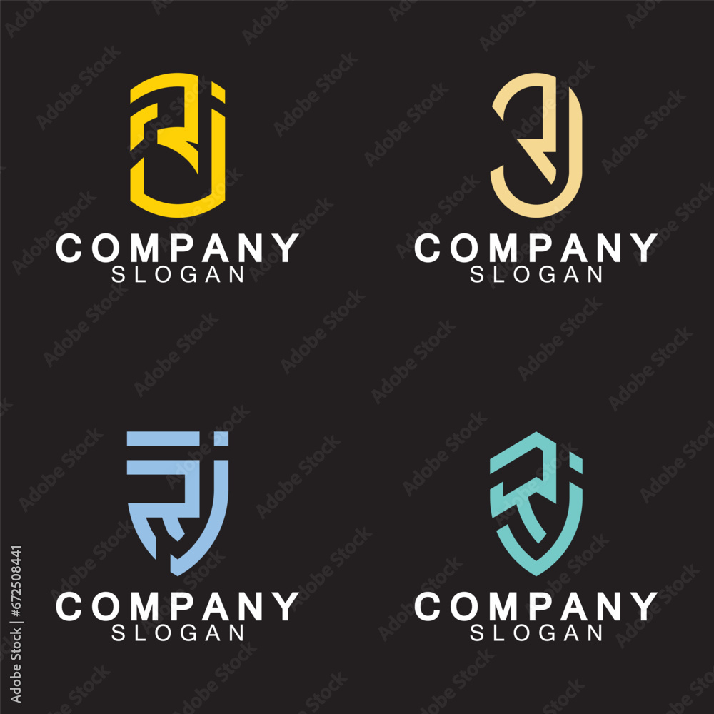 Obraz premium Alphabet Letters RJ or JR business logo design