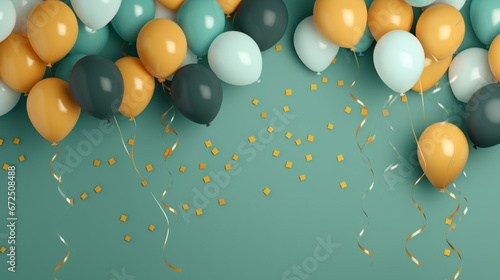 Wallpaper Mural anniversary balloons green orange Torontodigital.ca