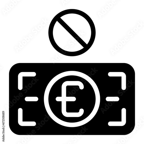 no money glyph icon