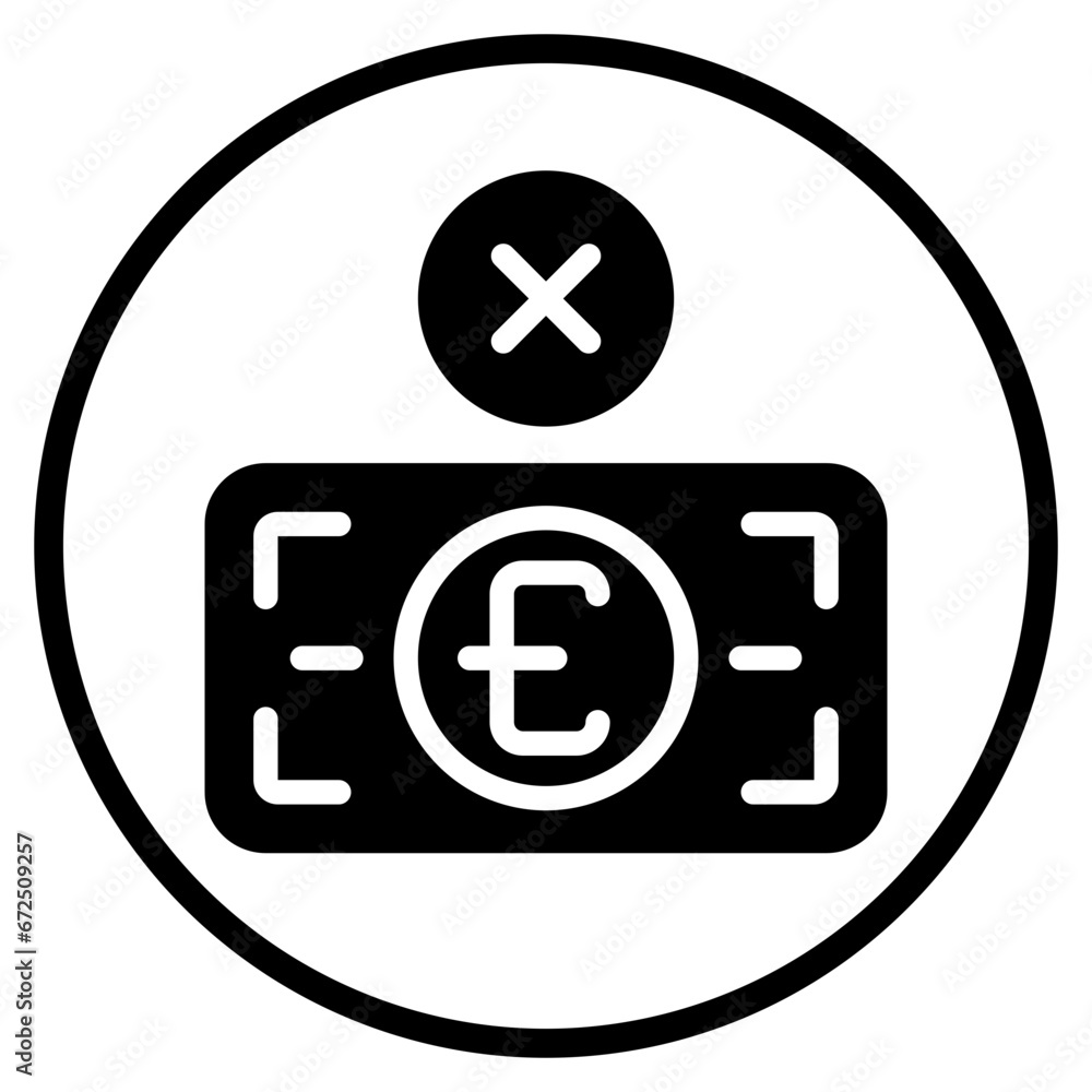 Fototapeta premium not accepted glyph icon