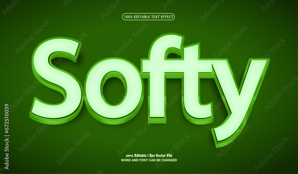 Softy fully editable premium 3d vector text effect Softy fully editable premium 3d vector text effect