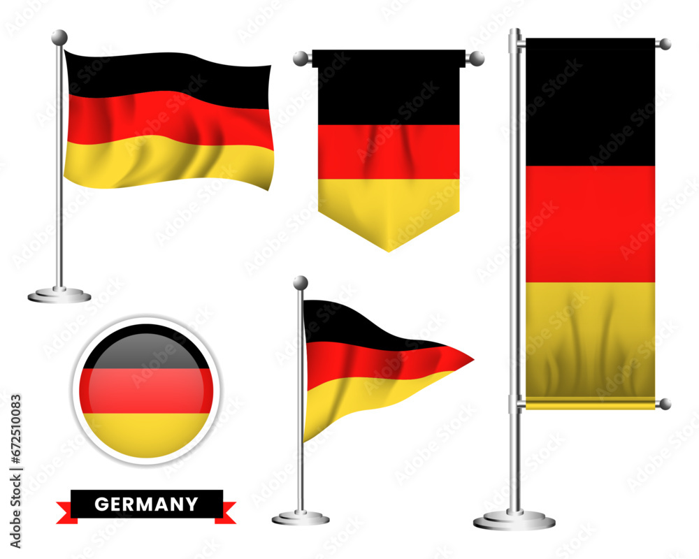 vector set of the national flag of germany in various creative designs vector set of the national flag of germany in various creative designs