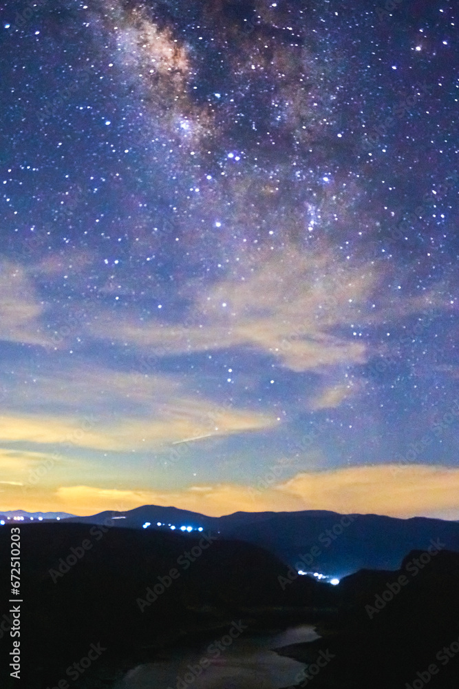 Milky Way over the mountains of Zimapán Hidalgo