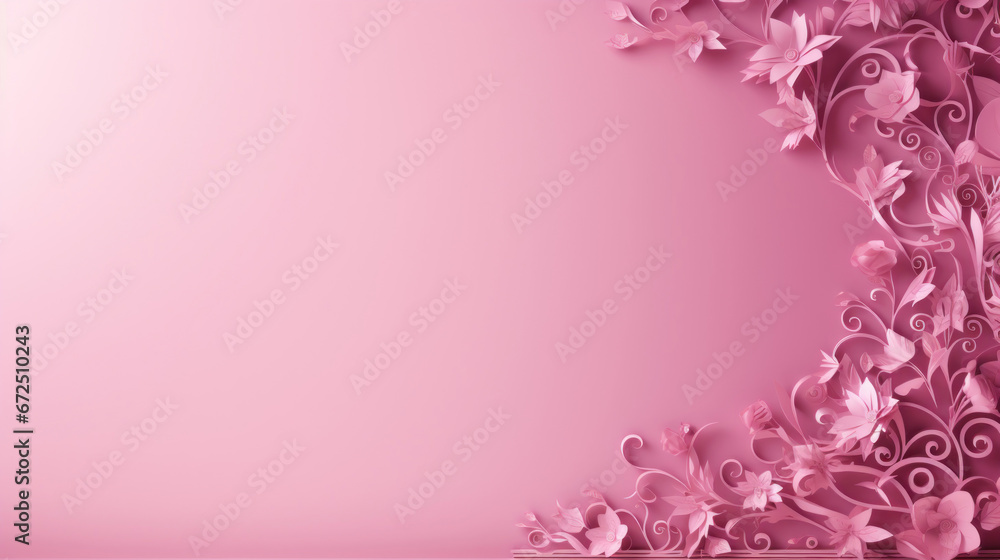 Flower with decoration design for International Women's Day, breast cancer awareness, Mother's day, Valentine's Day. Concept design for ad, social media, flyer. Generative AI