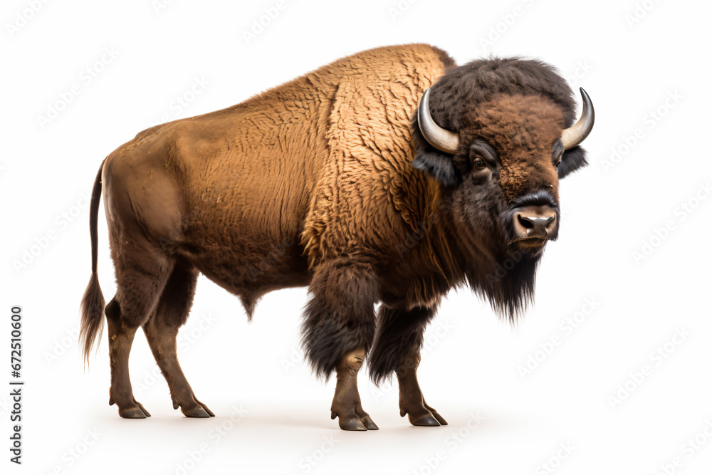 a bison standing on a white surface with a white background
a bison standing on a white surface with a white background