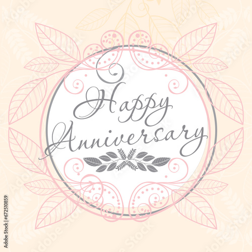 elegant happy anniversary card vector illustration template. good for presentation template, wedding,anniversary,birthday,ceremony,congratulation card,certificate,school,university, ground breaking
