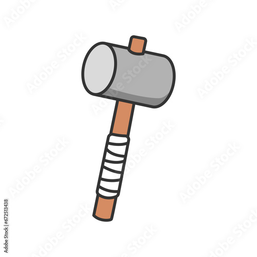Hammer icon. Construction work repair and reconstruction theme. Isolated design. Vector illustration