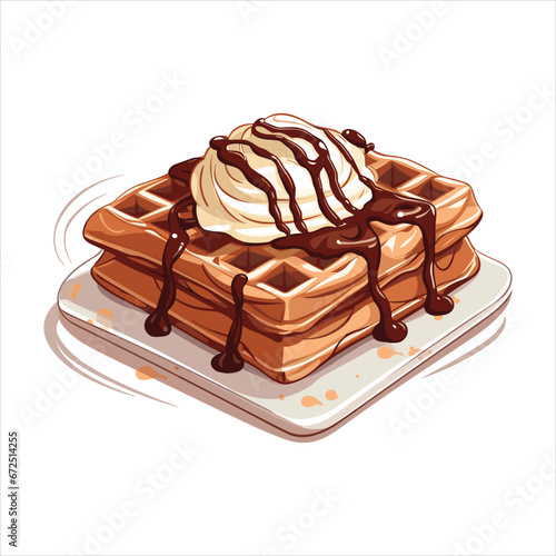 Delicious waffle illustration