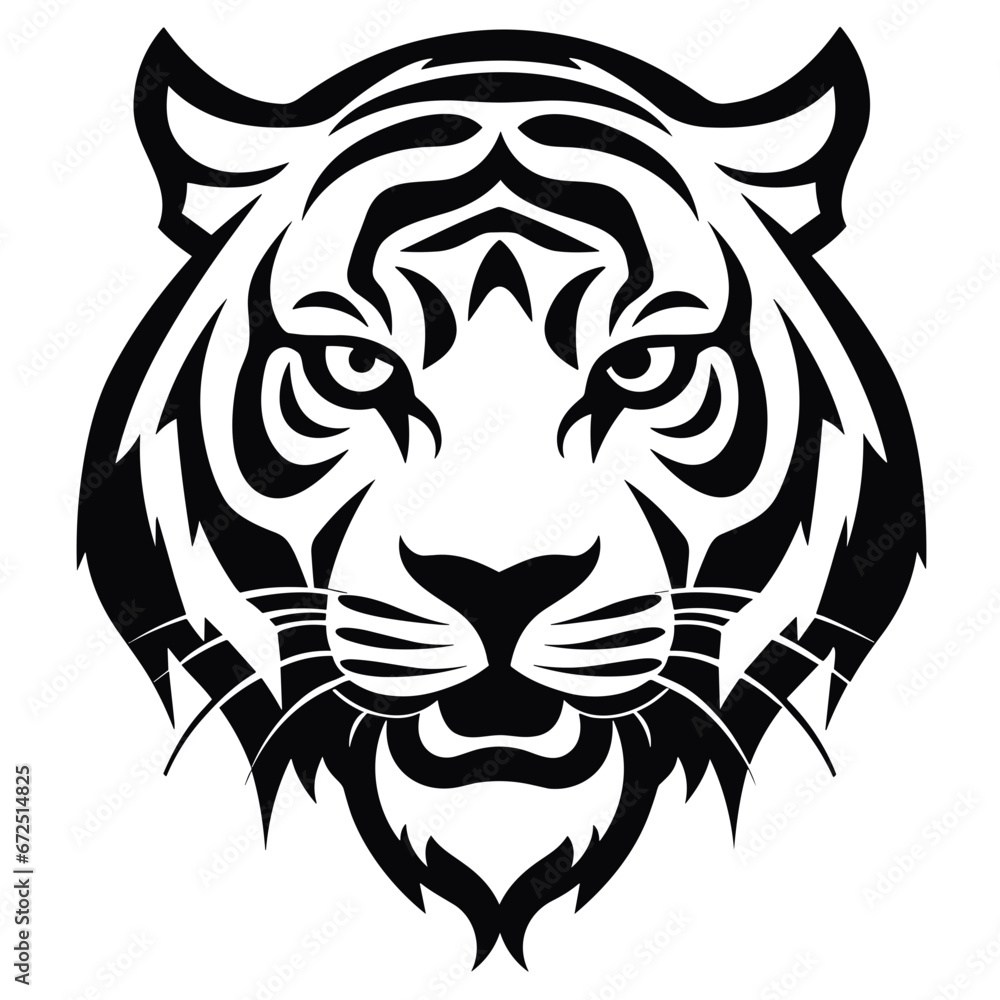 Vector Logo Illustration of Tiger Head. SVG Vector Logo Illustration of Tiger Head. SVG
