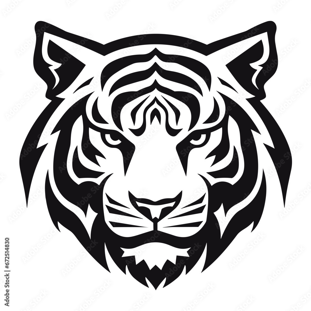 Vector Logo Illustration of Tiger Head. SVG Vector Logo Illustration of Tiger Head. SVG