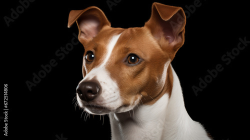 a dog with a brown and white face © WapTock