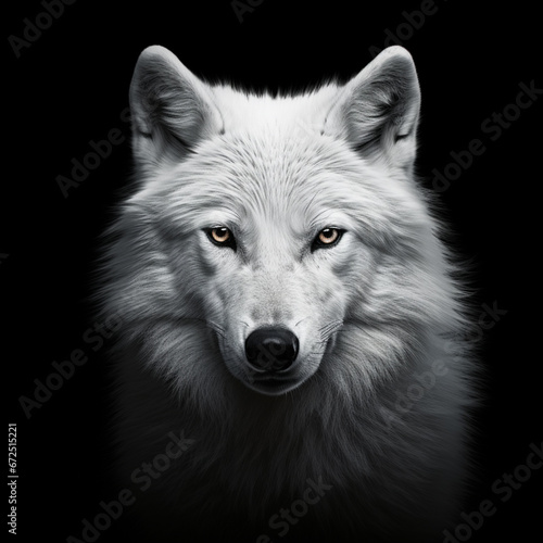 a white wolf on a black background © alex