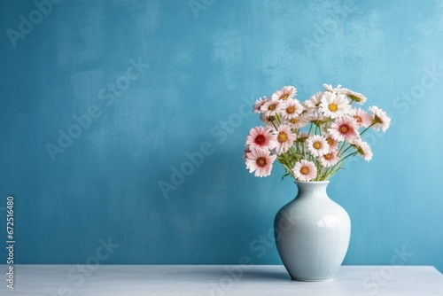 Flowers in a flower vase.Copy space.