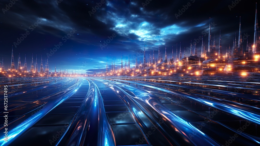 Obraz premium digital economy, digital network, speed, development, light background