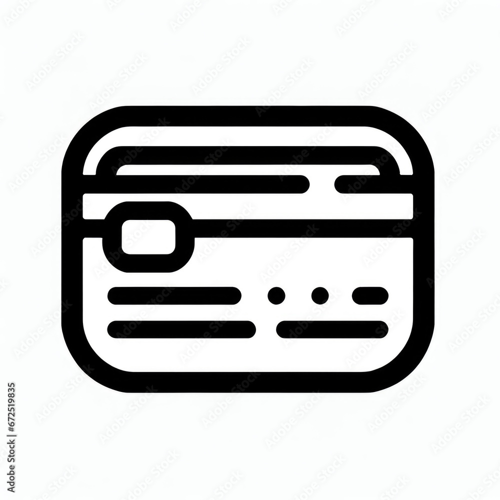 Minimalist Black Outline Credit Card Icon - Simplified Modern UI Design Element on White Background Minimalist Black Outline Credit Card Icon - Simplified Modern UI Design Element on White Background