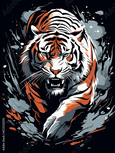 Wallpaper Mural AI generated illustration of a portrait sketch of a Bengal tiger Torontodigital.ca