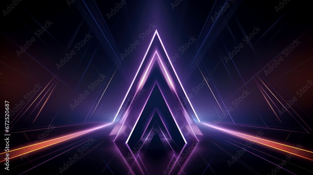 Abstract futuristic neon glowing lamps in dark corridor, Technology background Abstract futuristic neon glowing lamps in dark corridor, Technology background