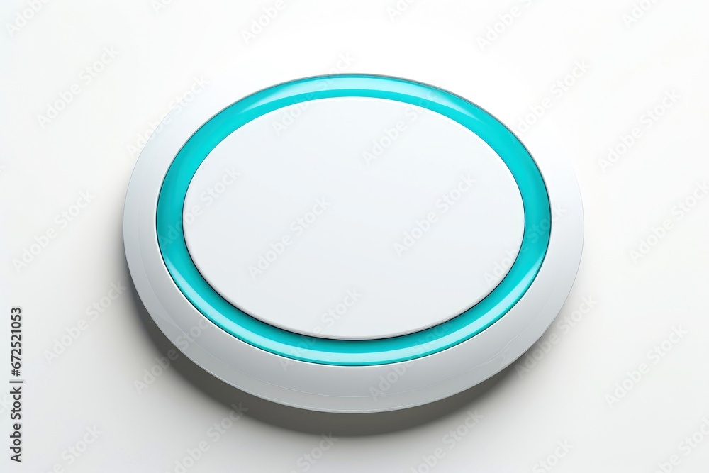 Abstract high tech multicolor button on white background Abstract high tech multicolor button on white background