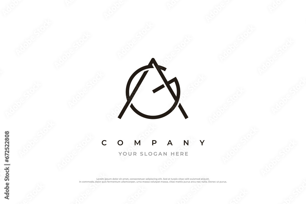 Initial Letter GA Logo or AG Monogram Logo Design Vector Initial Letter GA Logo or AG Monogram Logo Design Vector
