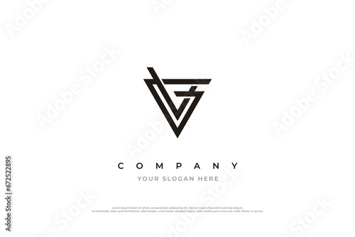Initial Letter VG Logo or GV Monogram Logo Design Vector photo