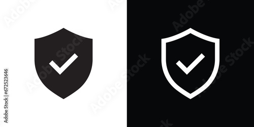 Shielded  safe sign, Tick security icon