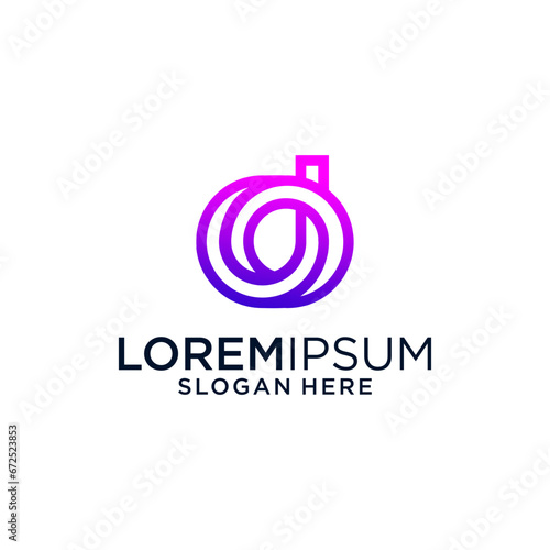 od o d pink blue pastel modern abstract alphabet company logo design vector icon template