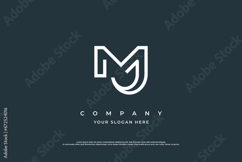 Initial Letter MJ Logo Design Vector