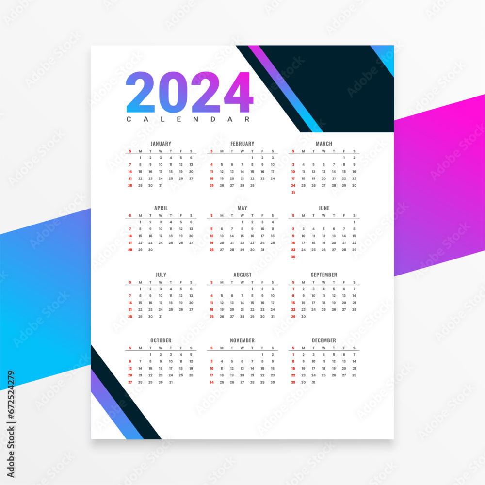 abstract 2024 new year wall calendar layout schedule office task abstract 2024 new year wall calendar layout schedule office task