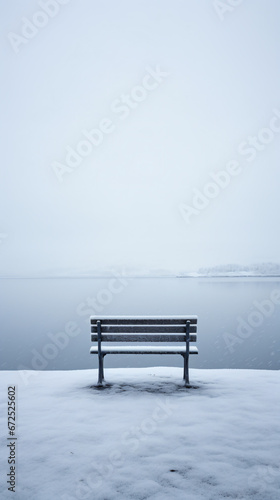 a bench sitting on top of a snow covered ground