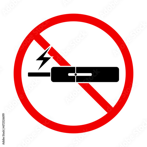 E-cigarette ban. E-cigarette regulation. Vector.