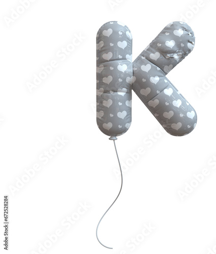 Silver Balloon Letter K
