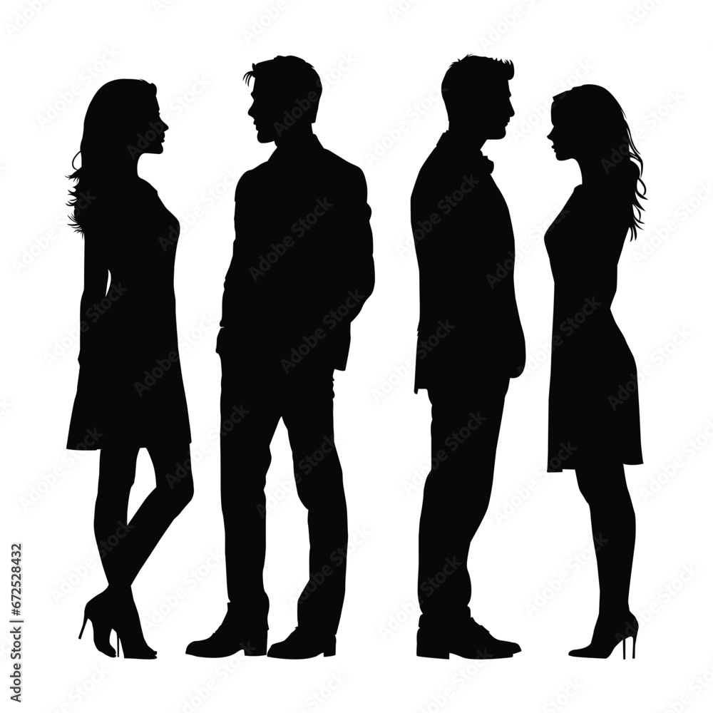 custom made wallpaper toronto digitalMan and Woman Silhouette on White Background