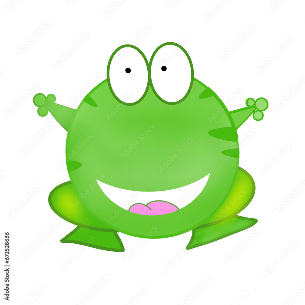 frog cartoon character green energy standing smiling funnily light pink tongue frog cartoon character green energy standing smiling funnily light pink tongue
