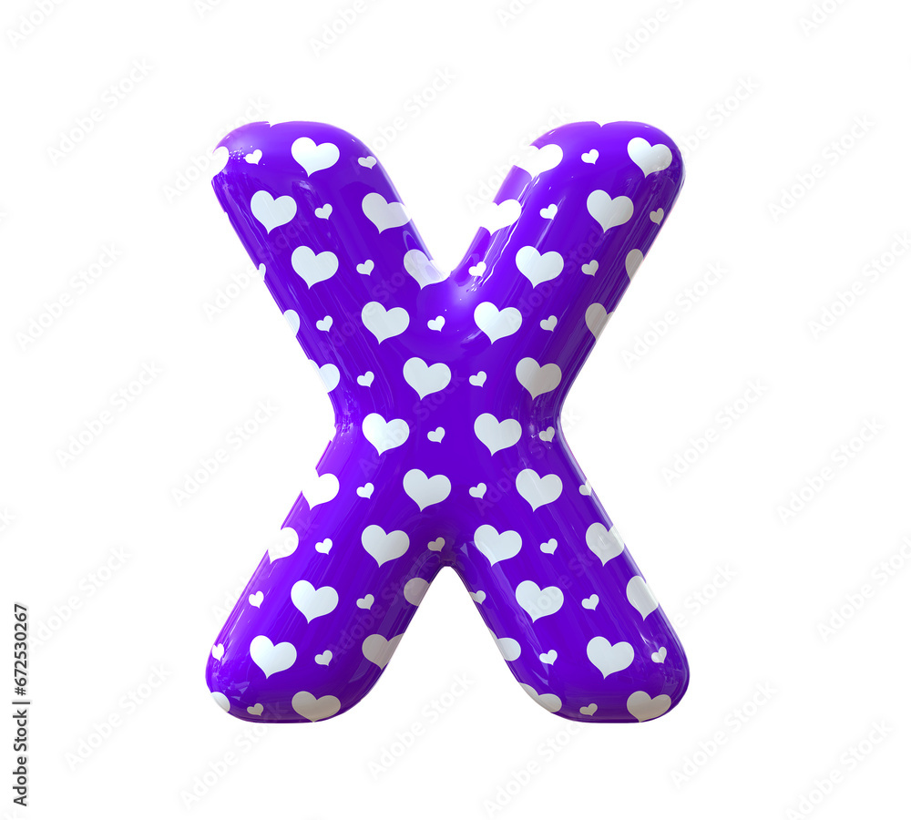 Letter Z Purple Balloons 3d