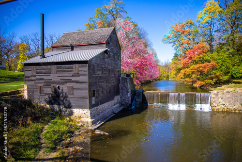 Pine Creek Grist Mill, In Fall, Muscatine County, Iowa