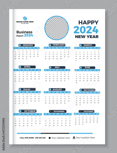 Corporate 2024 Wall Calendar Design