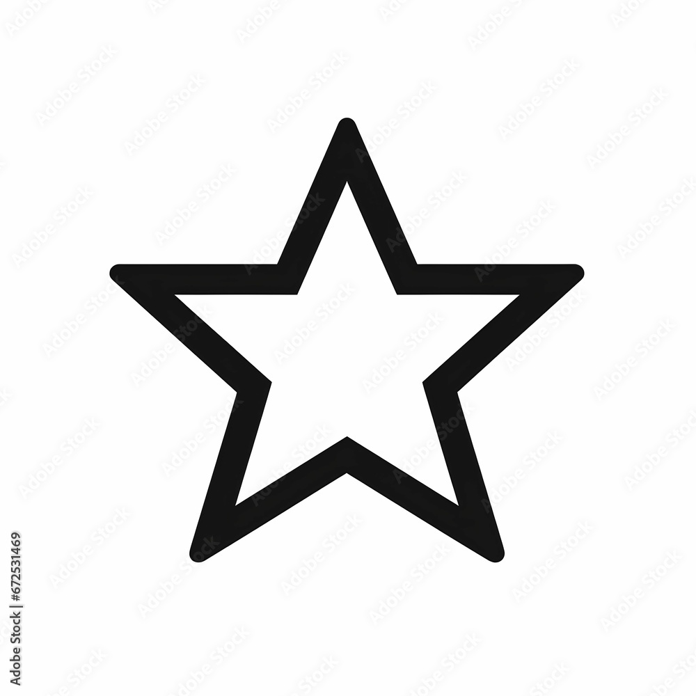 AI generated illustration of a star outline drawing against a white background AI generated illustration of a star outline drawing against a white background